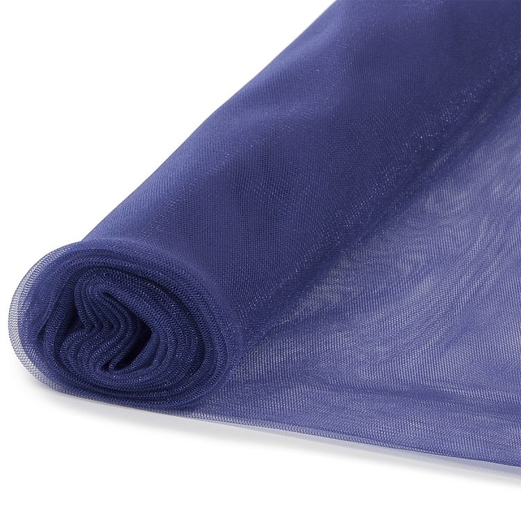 Фатин Kristal средней жесткости, блестящий, 5 м, ширина 300 см, 100% полиэстер, цвет: темно-джинсовый — картинка 3