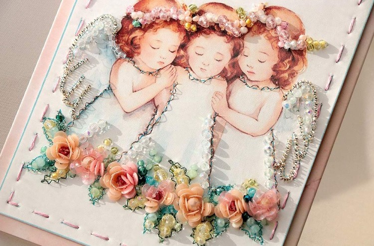 Набор для вышивания хрустальными бусинами открытка-конверт «Я желаю тебе...» — картинка 3