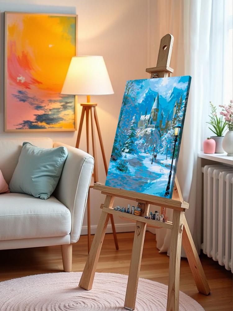 Картина по номерам Гарри Поттер замок Хогвартс зимой — картинка 9