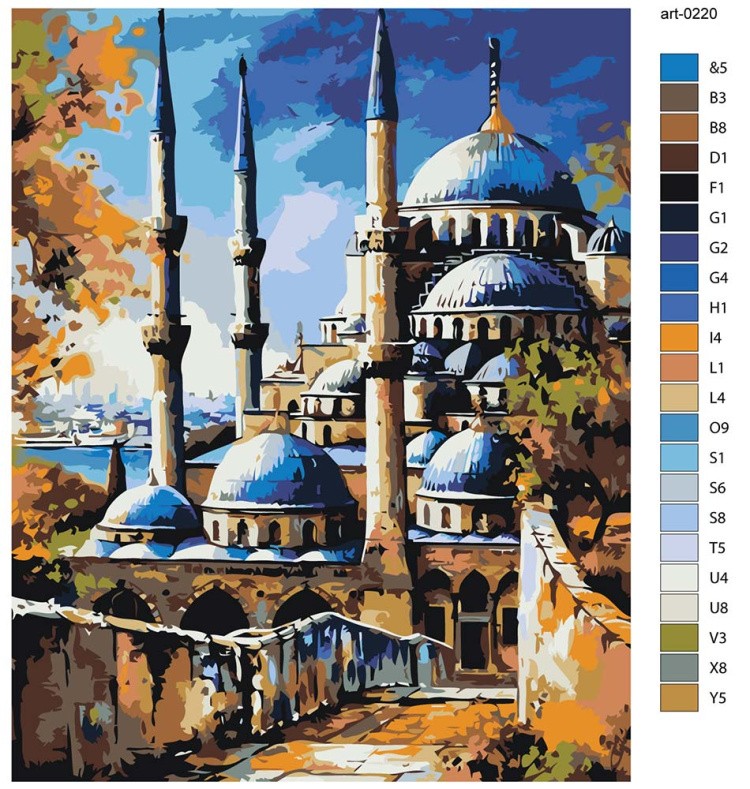 Картина по номерам «Стамбул, Турция: Голубая мечеть, пейзаж» — картинка 2