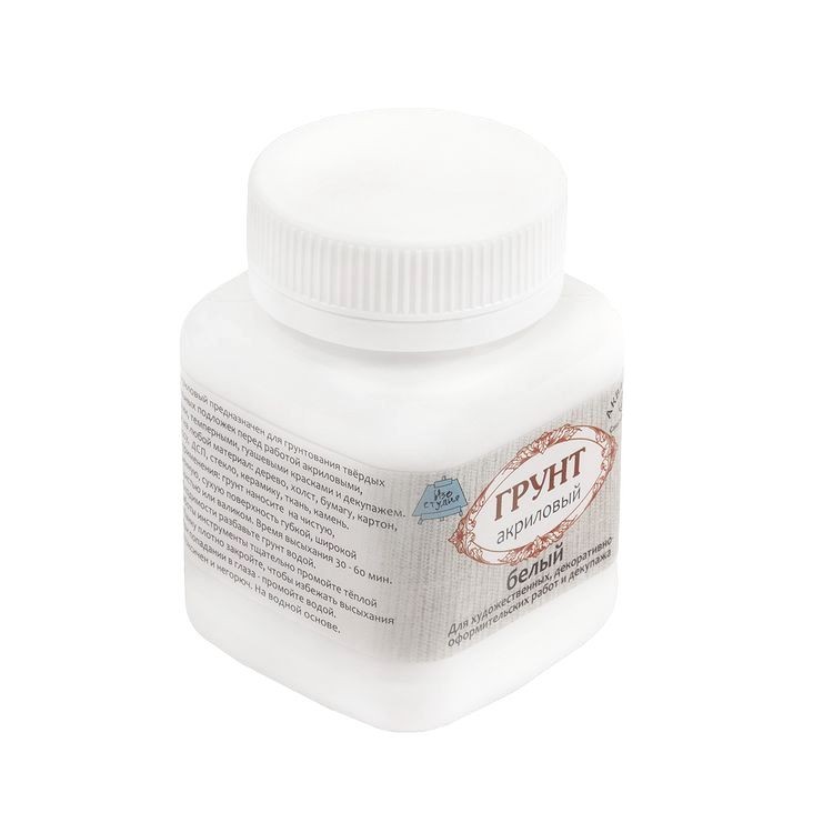 Грунт акриловый цветной 100 мл, белый, Аква-колор — картинка 2