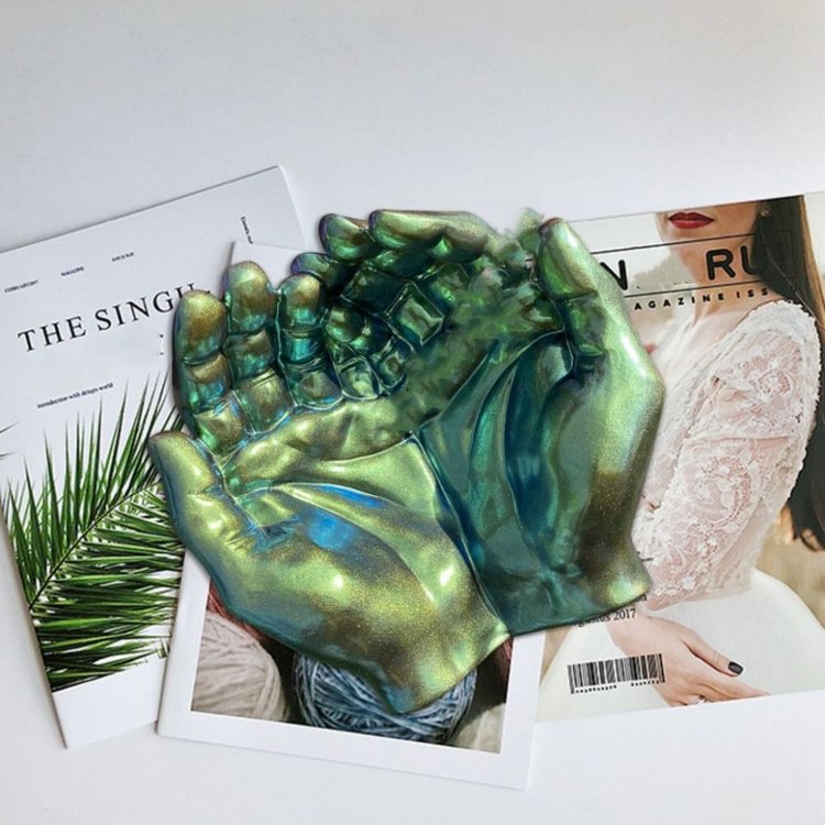 Силиконовый молд - Блюдце руки, 16x15 см, 1 шт. — картинка 5