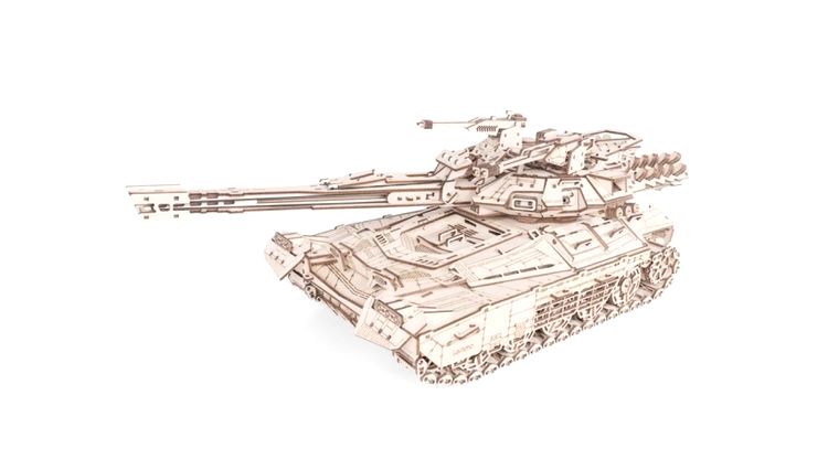 Деревянный конструктор, сборная модель танка Lemmo «Хищник» — картинка 10