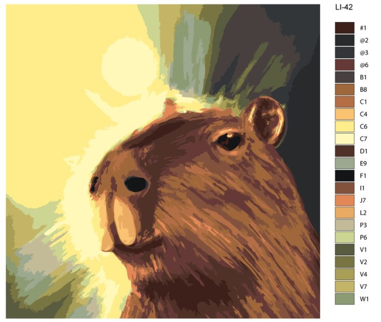 Картина по номерам «Портрет капибары» — картинка 2