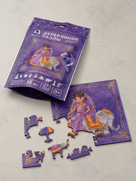 Деревянный пазл-головоломка Mr.Puzz интерактивный «Индийская Принцесса» — картинка 4