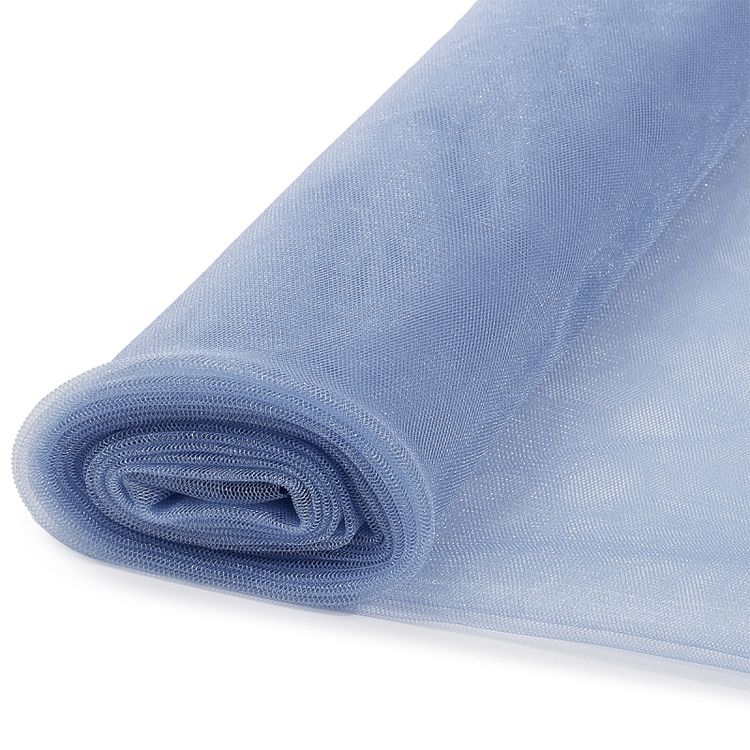 Фатин Kristal средней жесткости, блестящий, 5 м, ширина 300 см, 100% полиэстер, цвет: бледно-голубой — картинка 4