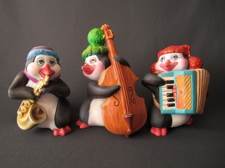 Фигурка для раскрашивания «Пингвин джаз баян» — картинка 3