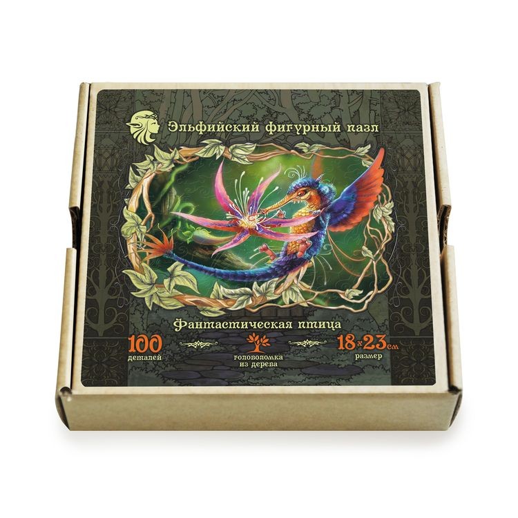 Деревянные фигурные пазлы «Фантастическая птица» — картинка 4