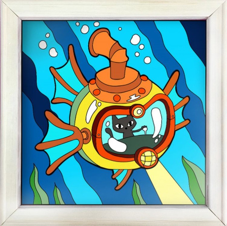 Картина по номерам «Кот-подводник» — картинка 6