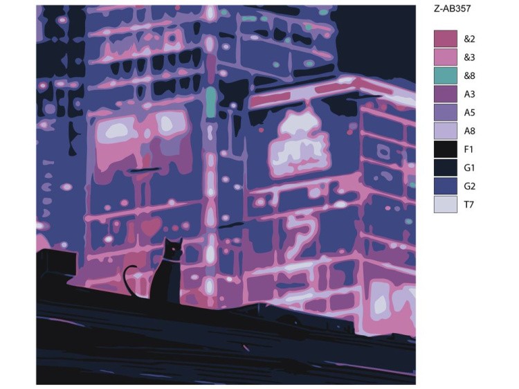 Картина по номерам «Неоновый город» — картинка 2