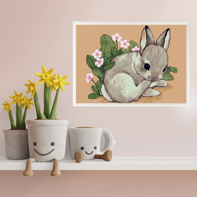 Картина по номерам «Зайка на полянке» — картинка 4