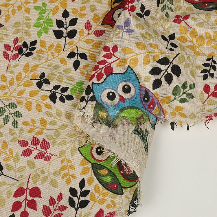 Ткань льняная, 1 м x 150 см, 140 г/м², цвет: желтый, принт, TBY — картинка 6