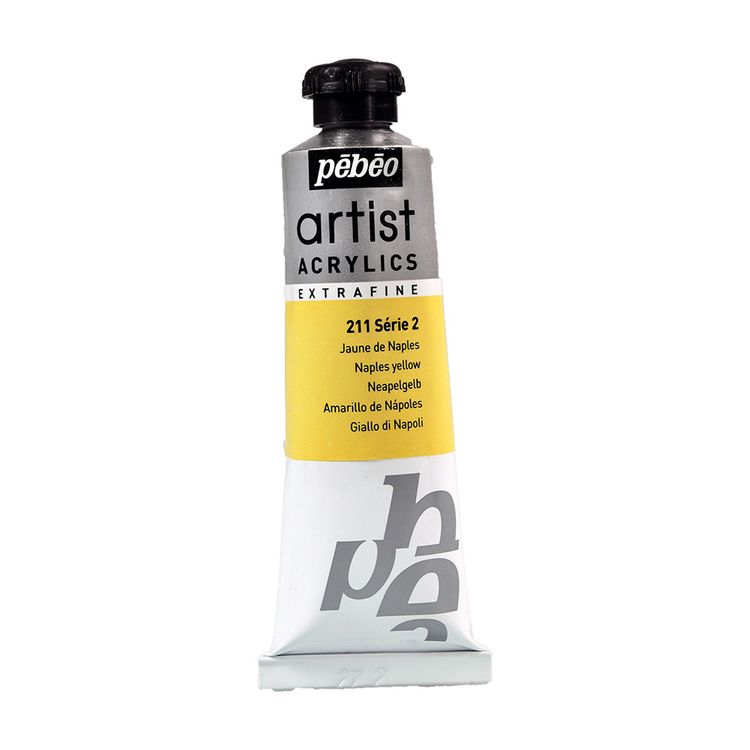 Краска акриловая PEBEO Artist Acrylics extra fine №2, неаполитанский желтый, 37 мл