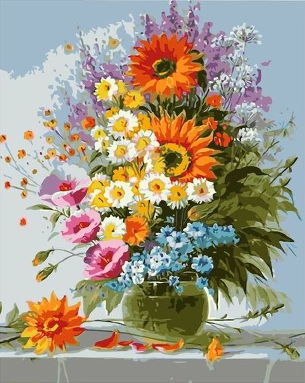 Картина по номерам «Летний букет цветов»