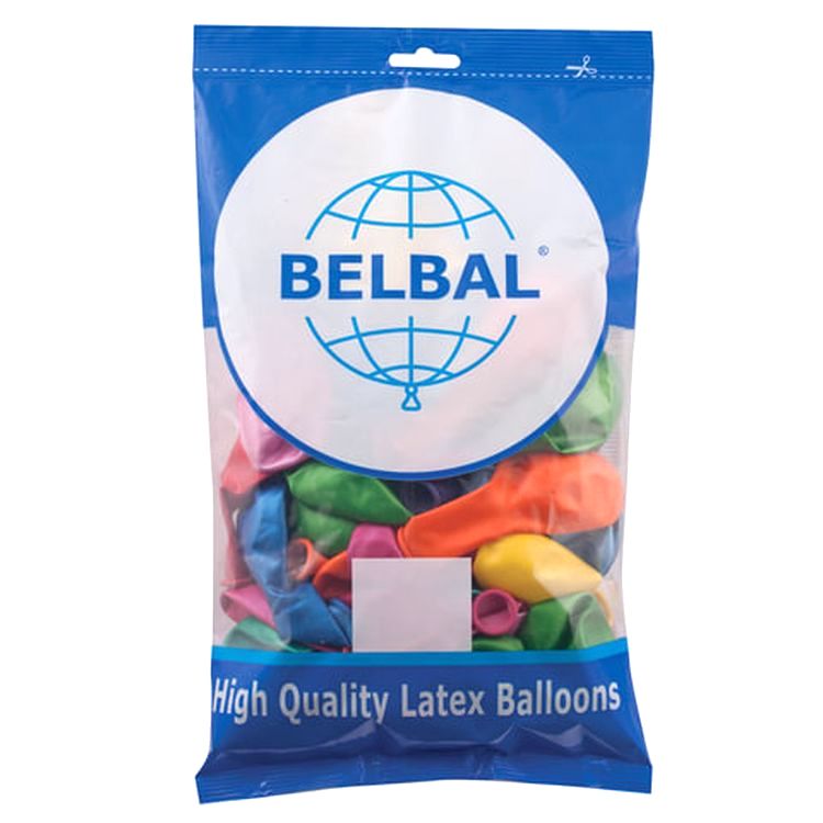 Шары воздушные 12&quot; (30 см), комплект 50 шт., 12 цветов металлик — картинка 2