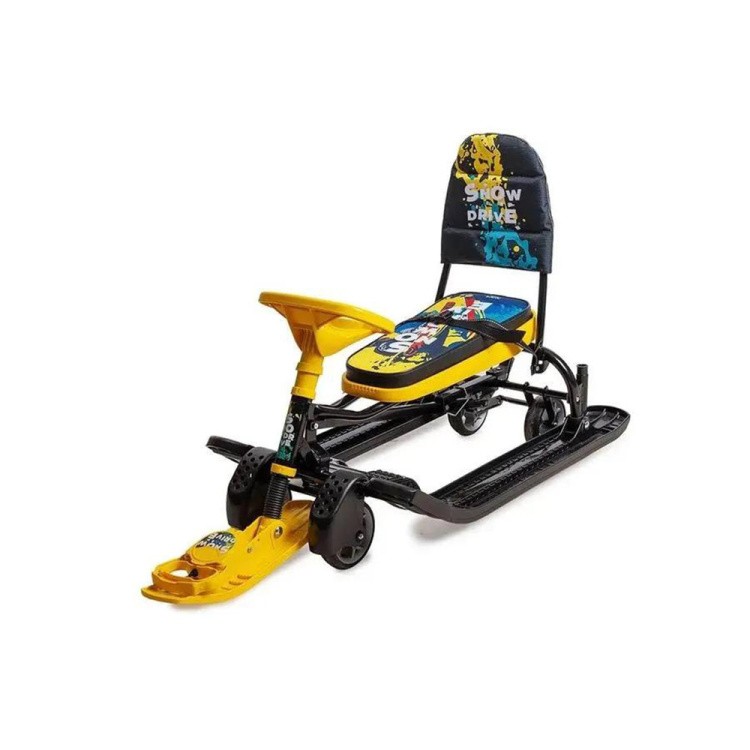 Снегокат детский со спинкой Тимка спорт 6 черный — картинка 4