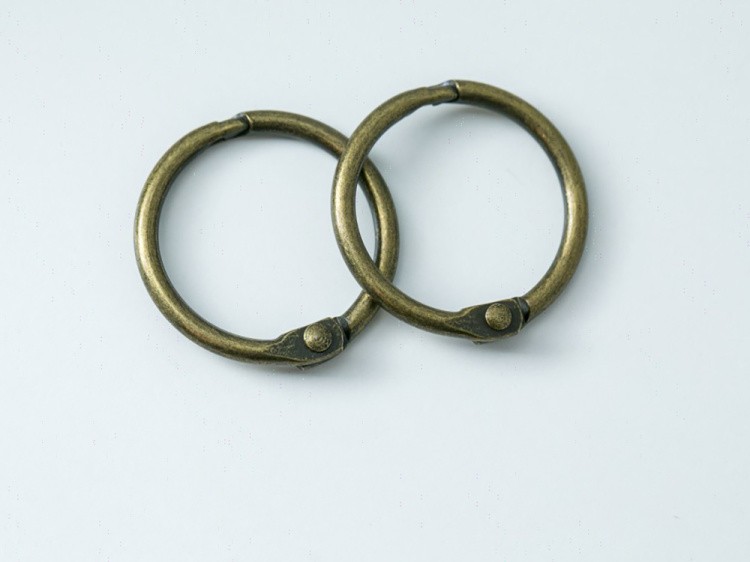 №1 Кольца для блокнотов цвет БРОНЗА количество 4 шт. (диаметр 25 мм) — картинка 3