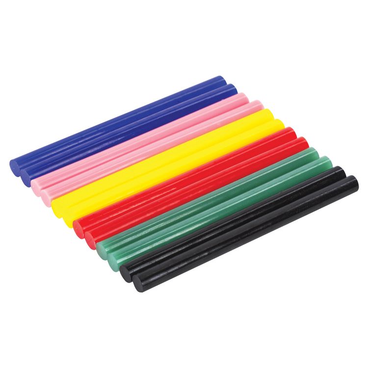 Клеевые стержни, диаметр 7 мм, длина 100 мм, цветные (ассорти), 12 шт., 6 цв., Brauberg — картинка 2