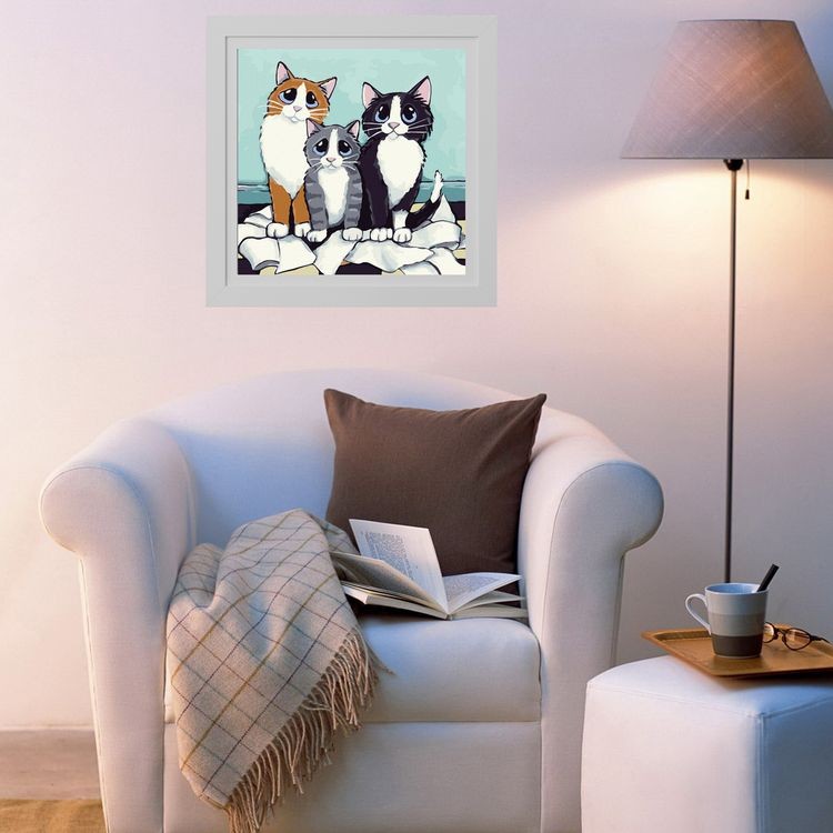Картина по номерам «Кошачье трио» — картинка 3