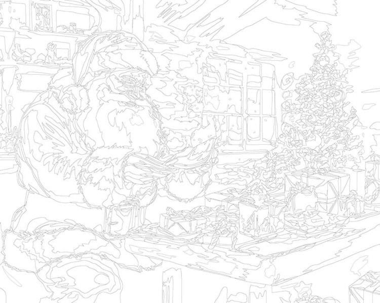 Картина по номерам «Новогодняя: Дед Мороз с подарками 2» — картинка 3