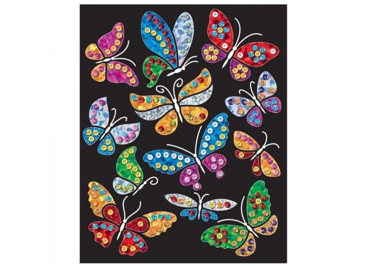 Картинка из блесток с фольгой «Бабочки»