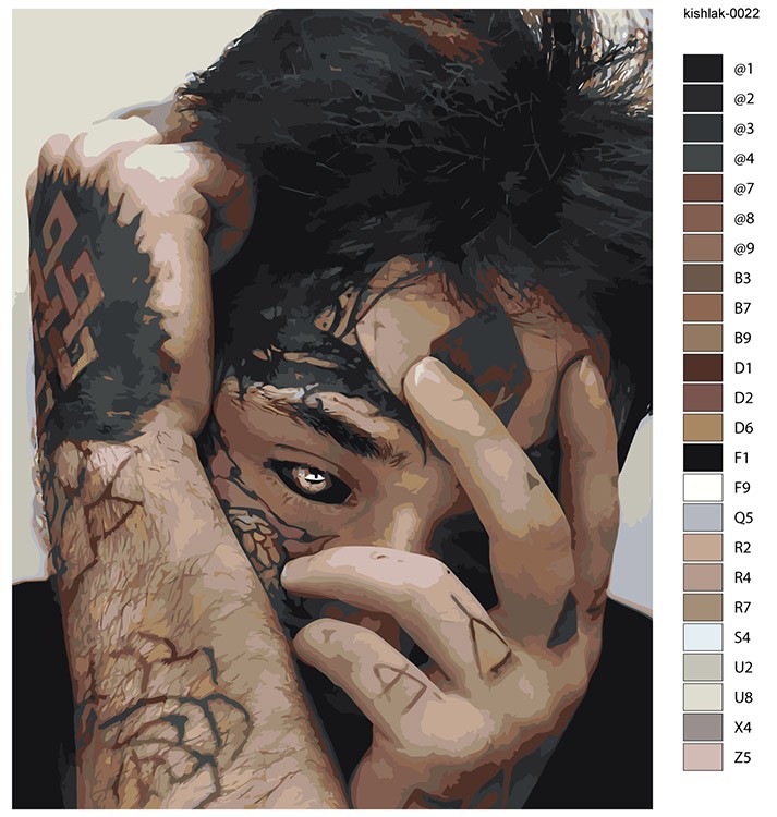 Картина по номерам «Рок и рэп андеграунд музыкант Кишлак 19» — картинка 2