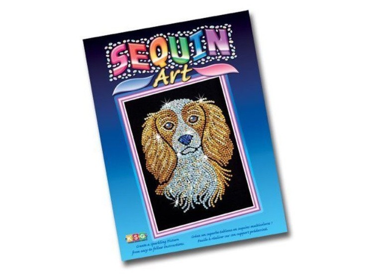 Мозаика из пайеток и бусин «Спаниель» — картинка 2