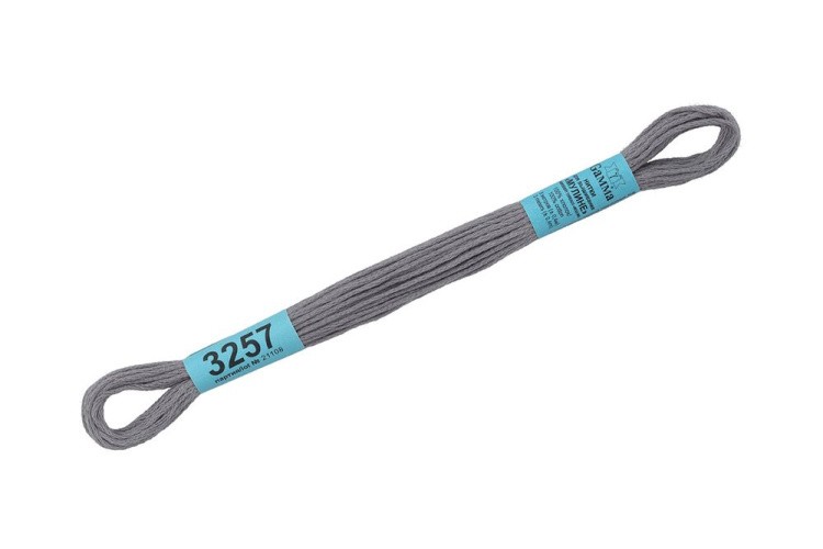 Нитки для вышивания Gamma мулине, 24 шт. по 8 м, цвет: 3257 серый — картинка 2