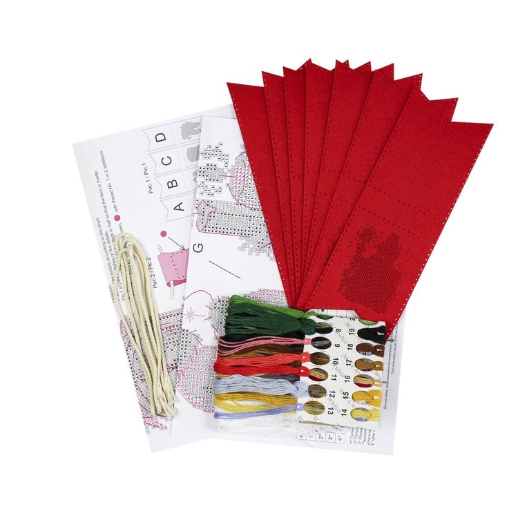 Набор для вышивания «Гирлянда. Новогоднее настроение (7 флажков)» — картинка 6