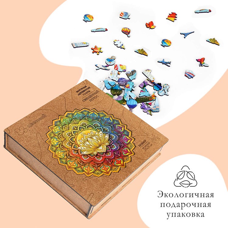 Деревянные пазлы M «Священный лотос» — картинка 4