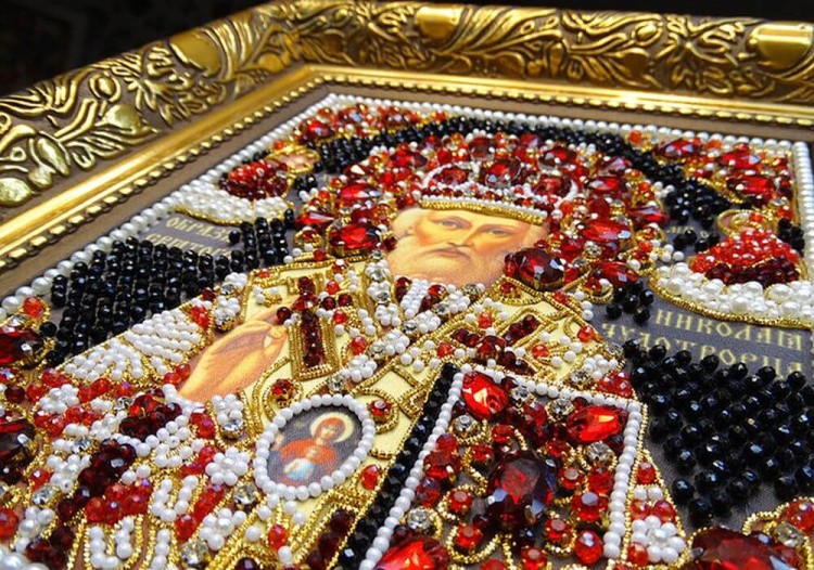 Набор вышивки хрустальными камнями «Николай» (красный) — картинка 9