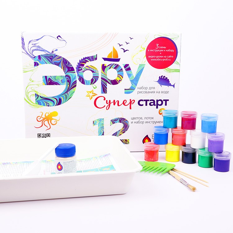 Набор для эбру «Супер Старт» 12 цветов, Эбру-Профи — картинка 2