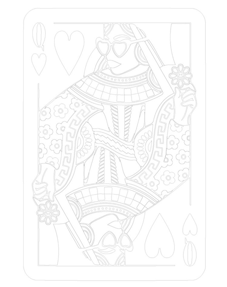 Картина по номерам «Розовая: игральная карта Дама арт 40x50» — картинка 3