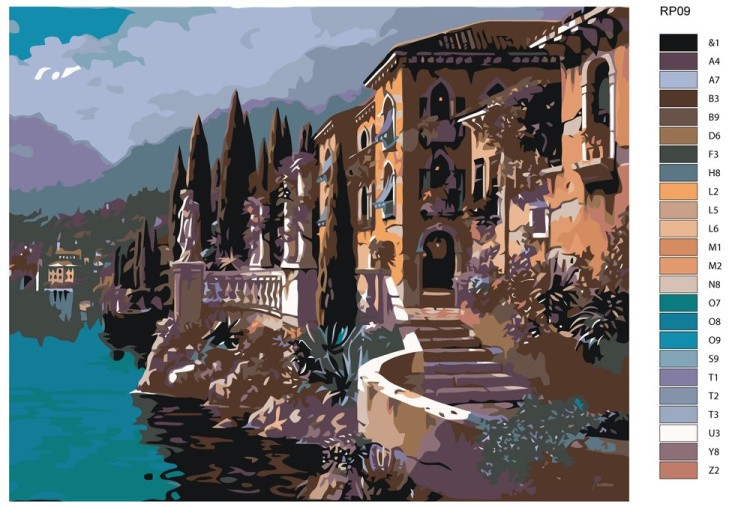 Картина по номерам «Сады у озера» — картинка 2