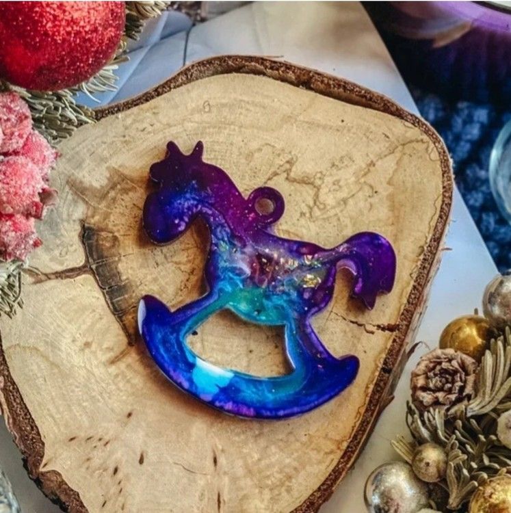 Елочная игрушка Лошадка - Силиконовый молд, ResinArt — картинка 3