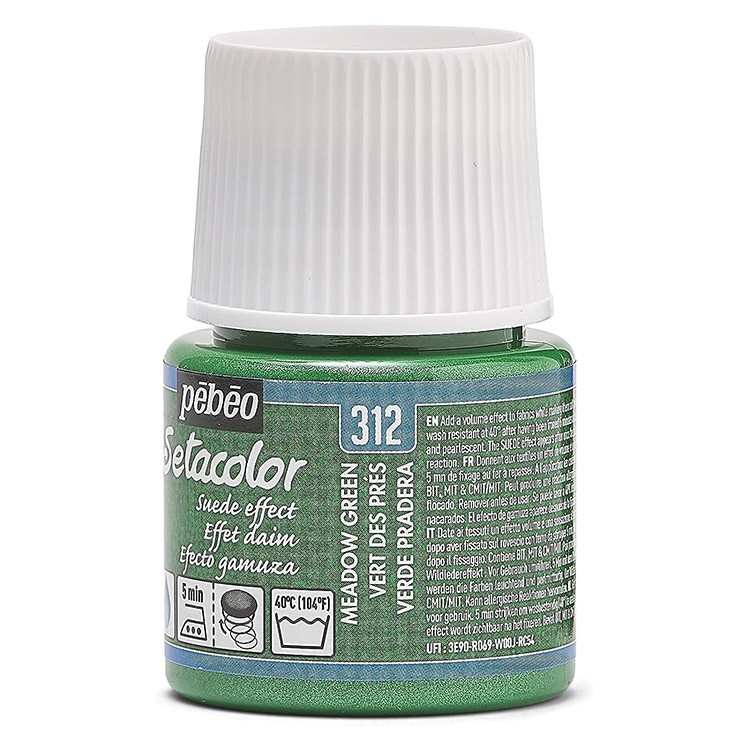 Краска для темных и светлых тканей с эффектом замши Pebeo Setacolor, цвет: зеленый, 45 мл — картинка 3