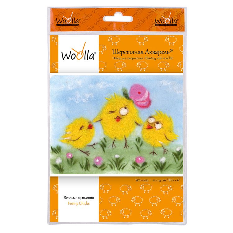 Картина шерстью «Веселые цыплята» — картинка 3