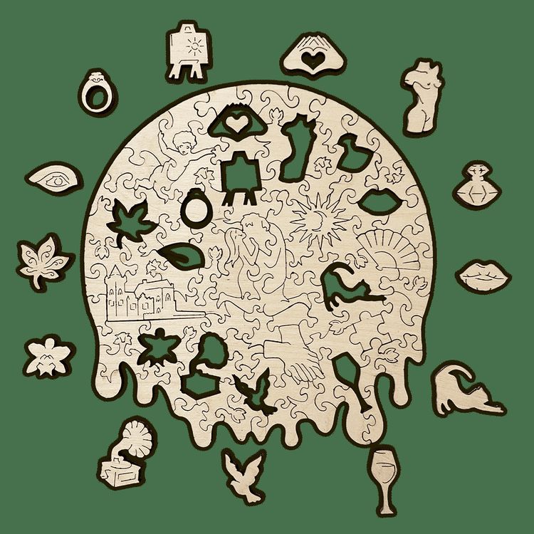 Деревянные пазлы Woodzle «Поцелуй» (S) — картинка 4