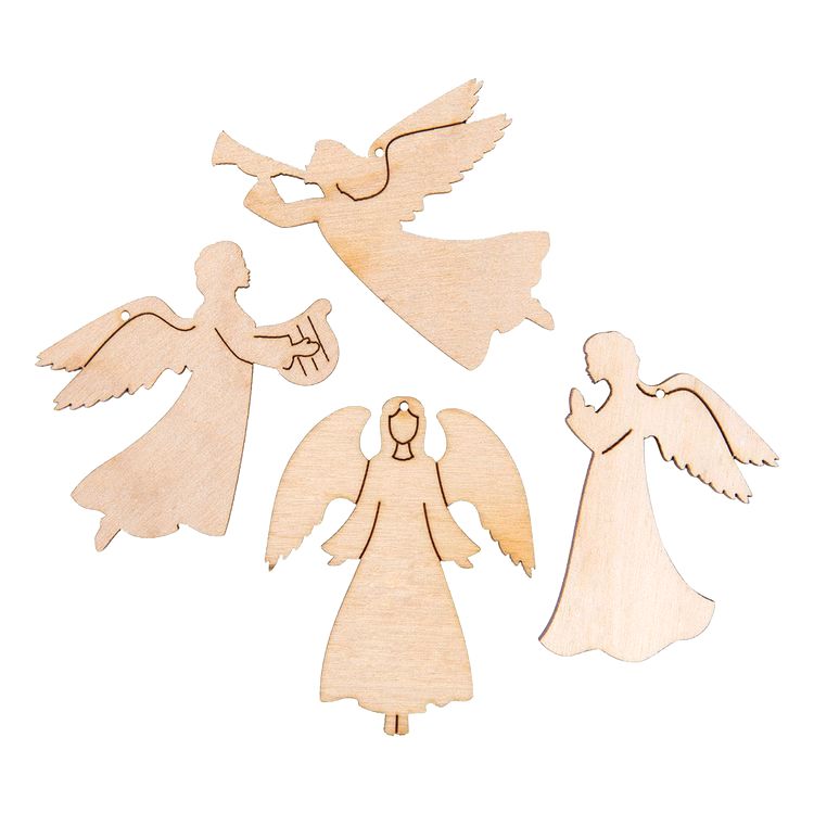 Заготовка для декорирования «Ангелы», 4-5 см, 4 шт., 1 шт., Mr. Carving