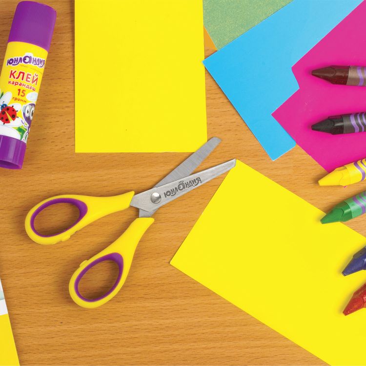 Ножницы «Воздушный змей», 125 мм, для левши, резиновые вставки, Юнландия — картинка 6