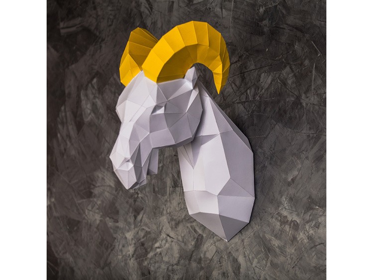 Бумажная модель для склеивания трофей «Баран» — картинка 2