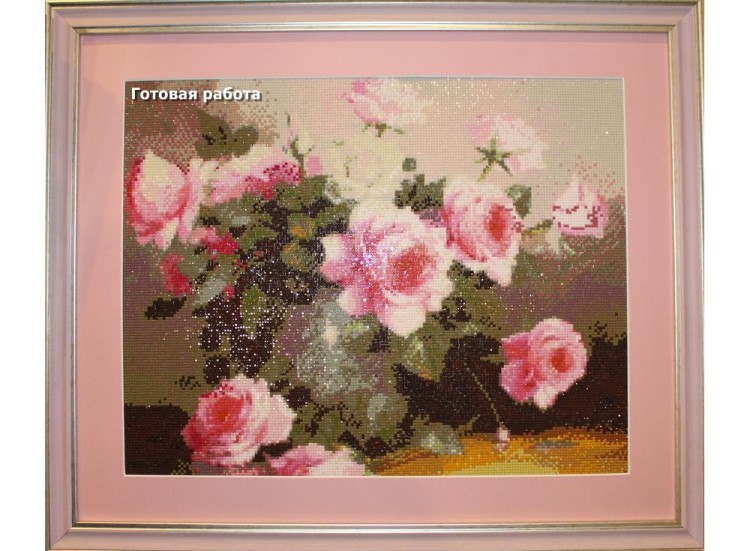 Алмазная вышивка «Букет нежных роз» — картинка 4