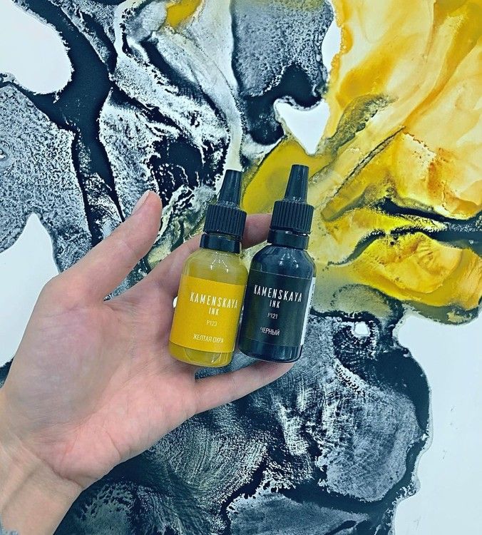 Спиртовые чернила расслаивающиеся Желтая охра, Kamenskaya Ink — картинка 4