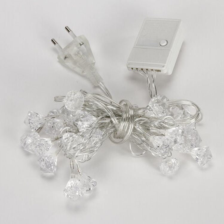 Электрогирлянда светодиодная «Бриллианты», 30 ламп, 3 м, многоцветная — картинка 2