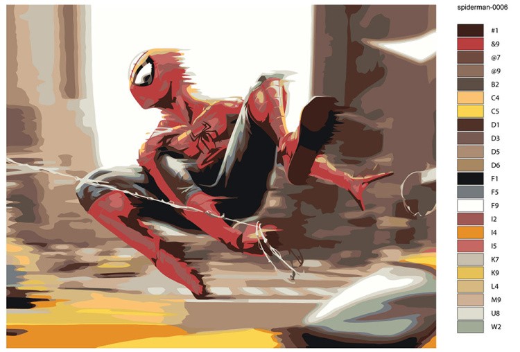 Картина по номерам «Человек паук Spiderman: полет на паутине» — картинка 2