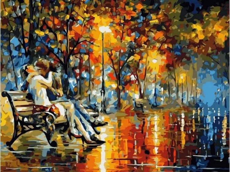Картина по номерам «Осенний поцелуй»