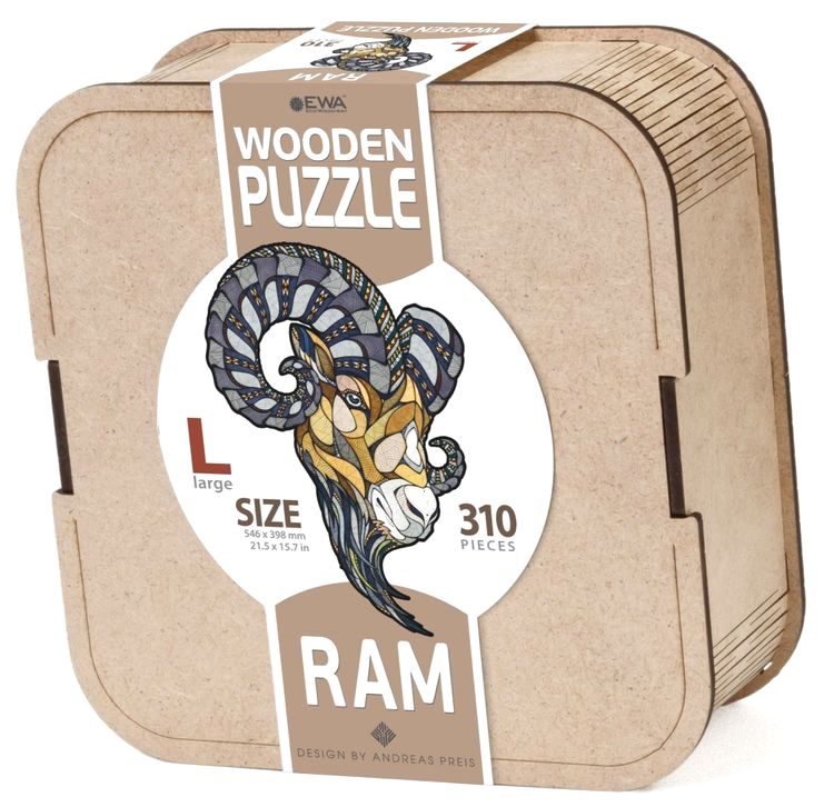 Деревянный, фигурный пазл EWA «Горный Баран L», 40x55 см — картинка 7