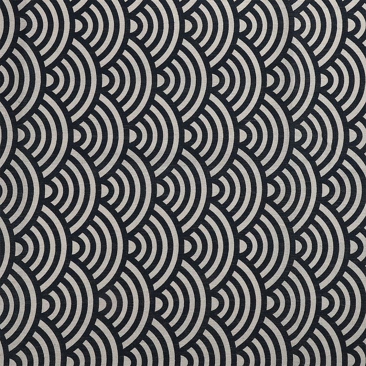 Ткань льняная, 1 м x 150 см, 140 г/м², цвет: синий, принт, TBY — картинка 2