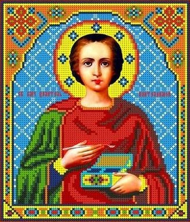 Рисунок на ткани «Святой Пантелеймон»