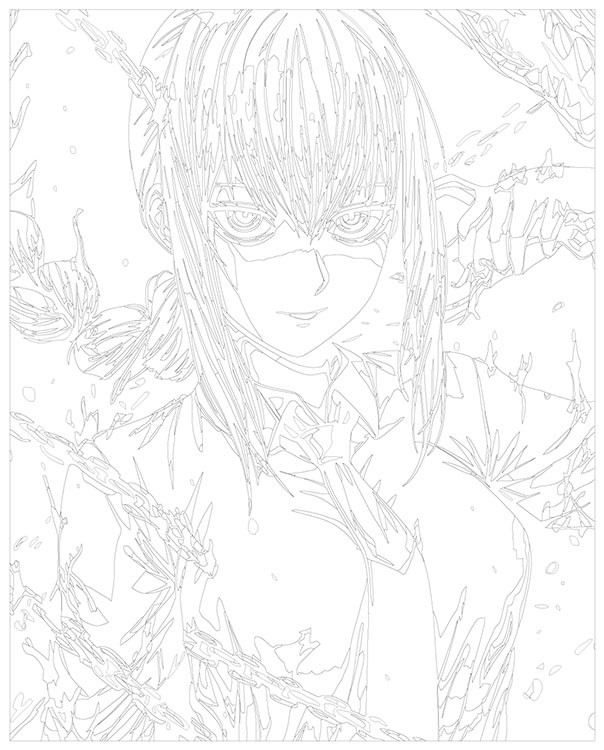 Картина по номерам «Аниме: Девушка с кровавыми цепями 2» — картинка 3